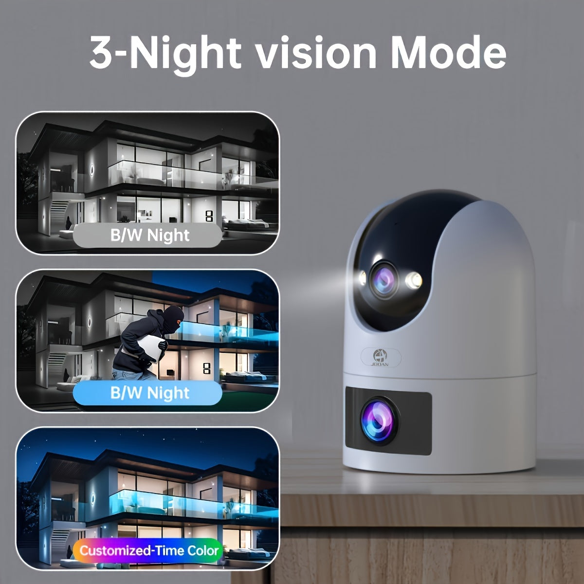 4K PTZ WiFi Security Camera with Dual Lens Auto Tracking and Dual Screen