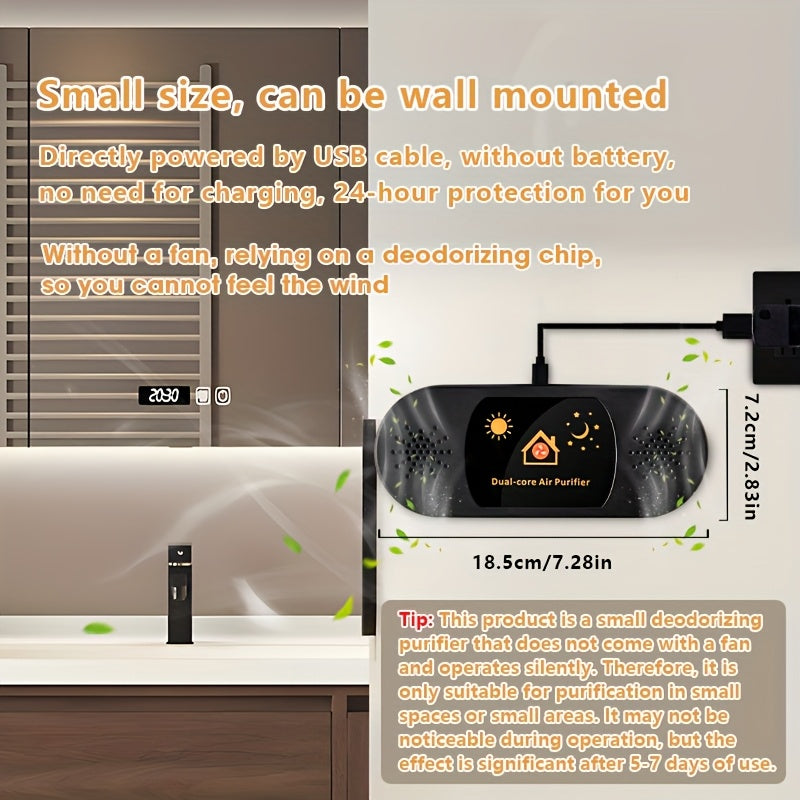 Universal Dual-Core USB Toilet Air Purifier Odor Elimination Quiet