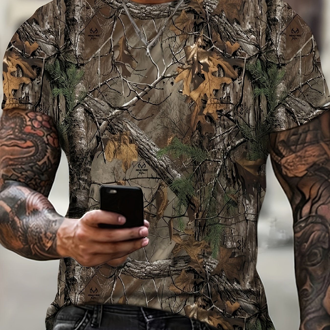 Men's Summer T-Shirt Short Sleeve 3D Print Breathable Polyester Casual Large