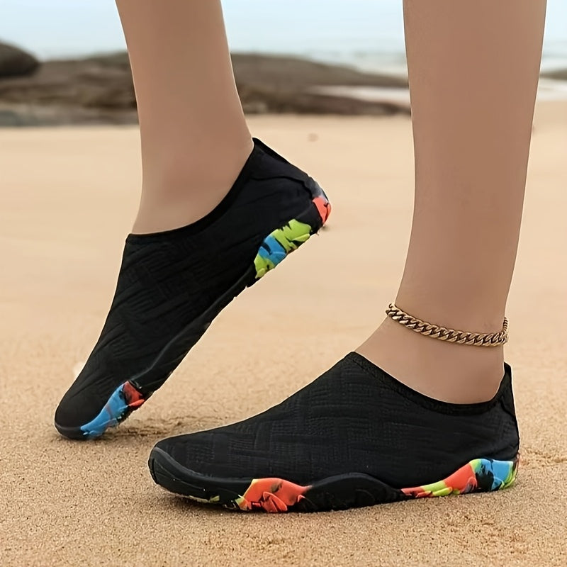 ayollarga mo'ljallangan yengil nafas oladigan suzish poyabzali, sirpanmaydigan guma ostki, ochiq barmoqli plyaj suv poyabzali