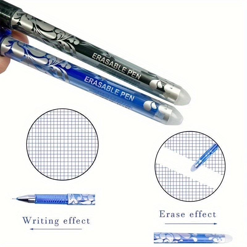 16 Erasable Gel Pens Set 0.5mm Tip in 6 Colors with Storage Bottle for Students Office