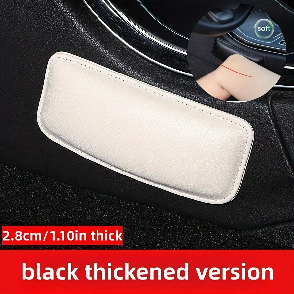 Car Driver Leg Rest Pad Support Knee Pad Comfort Foam Black