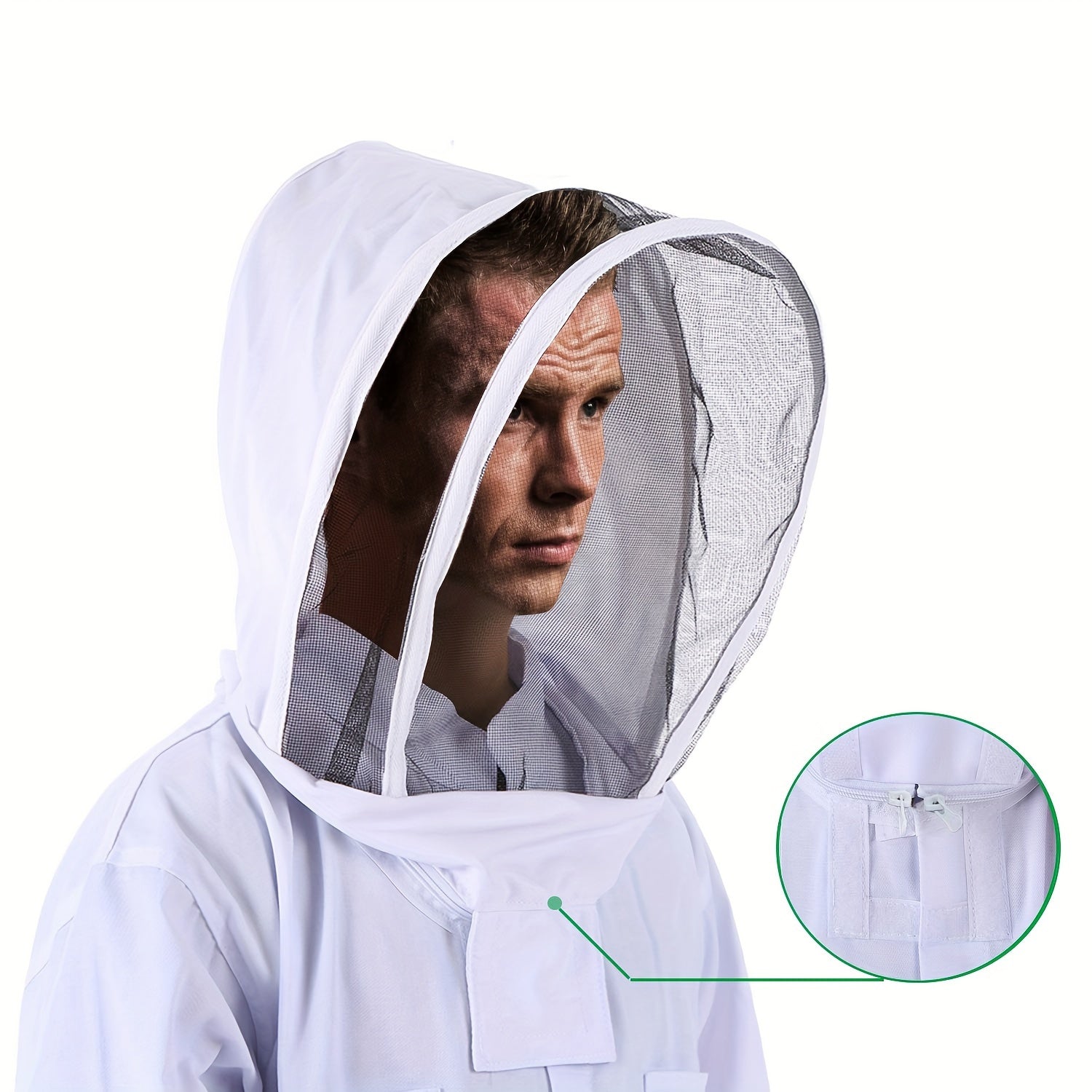 Durable Full-Body Beekeeping Suit with Veil Hood for Urban Farming