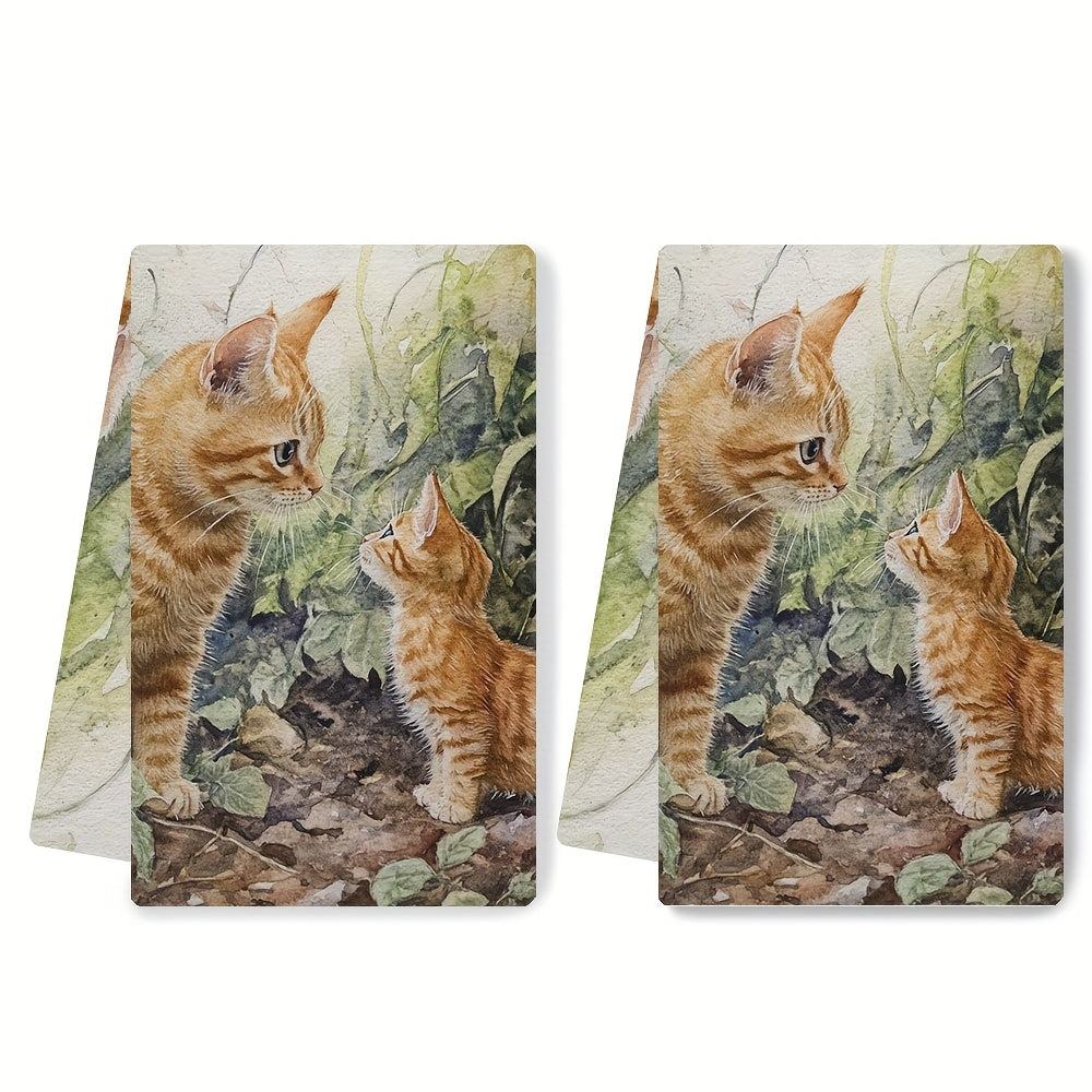 Set of 2 Ultra Soft Kitchen Towels 40x60cm Absorbent and Machine Washable