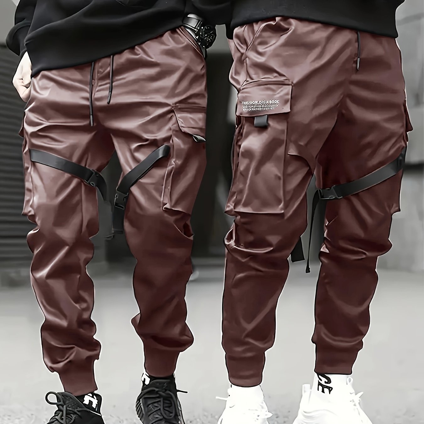 Men's Cargo Pants with Multiple Flap Pockets Casual Work and Outdoor Wear Polyester All-Season