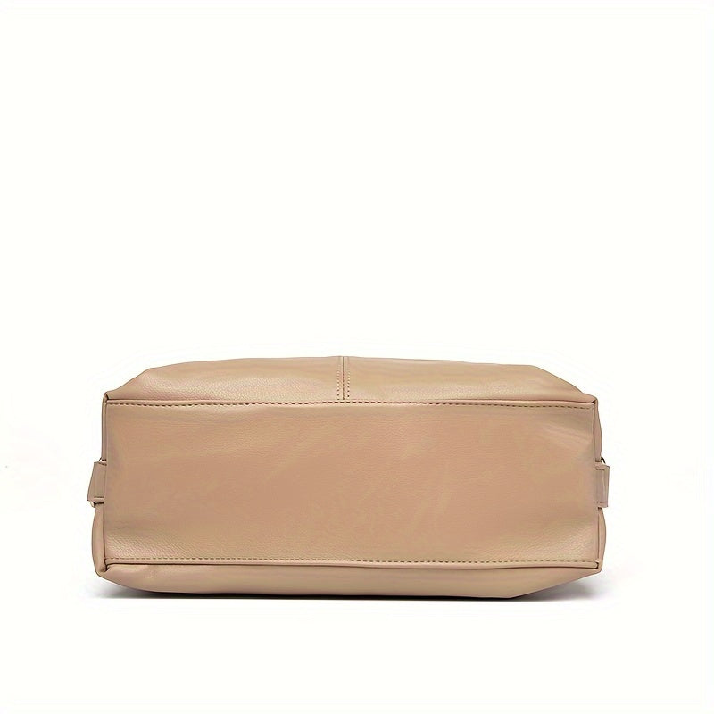 Elegant Faux Leather Shoulder Bag with Removable Strap and Zipper Closure in Multiple Colors