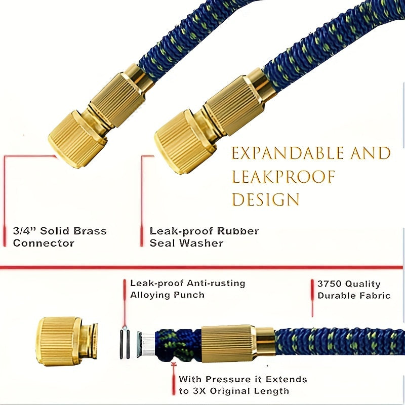 High-Pressure Metal Car Wash Water Gun Kit with Adjustable Nozzle and Rubber Hose for Garden and Outdoor Cleaning