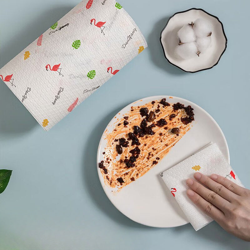 Disposable Kitchen Wipes 100 Sheets Absorbent Dye-Free for Dishwashing and Cleaning