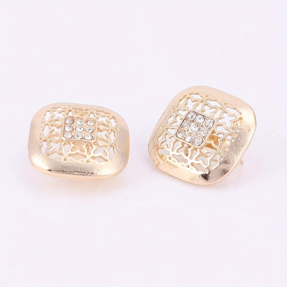 Gold Water Diamond Square Jewelry Set for Bridesmaids Wedding Gifts