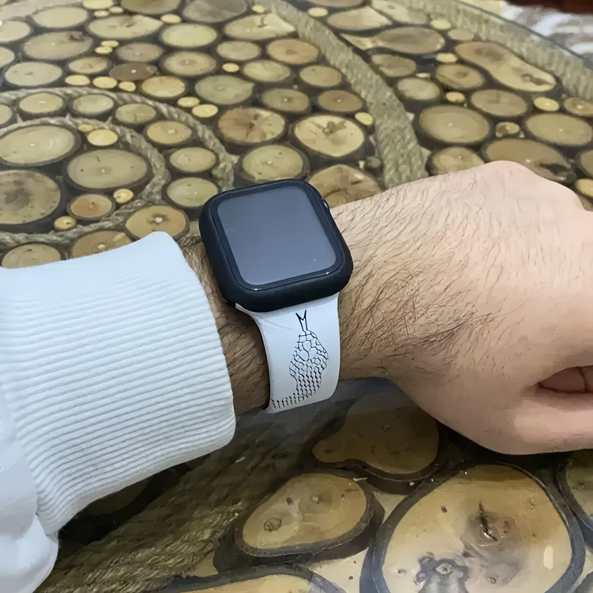 Silicone Apple Watch Band Snake Design Waterproof Durable Fits All Sizes for Summer Sports and Parties