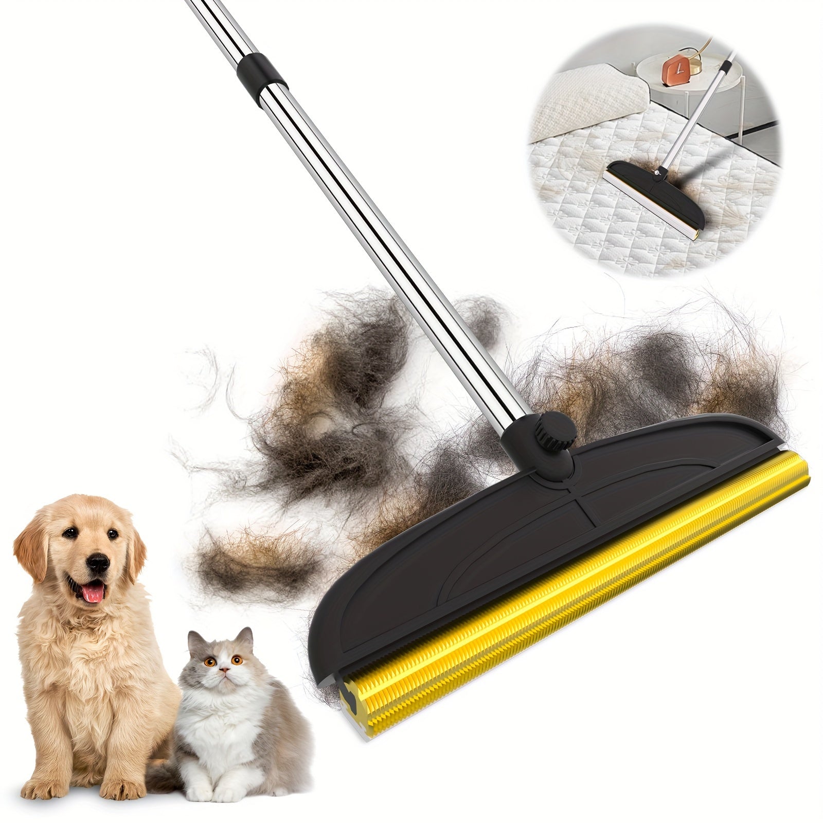 Adjustable Dog Deshedding Brush Plastic Metal No Battery