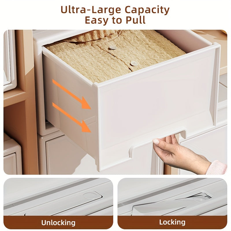 Stackable Plastic Storage Box for Clothes Toys Snacks Books and Sundries