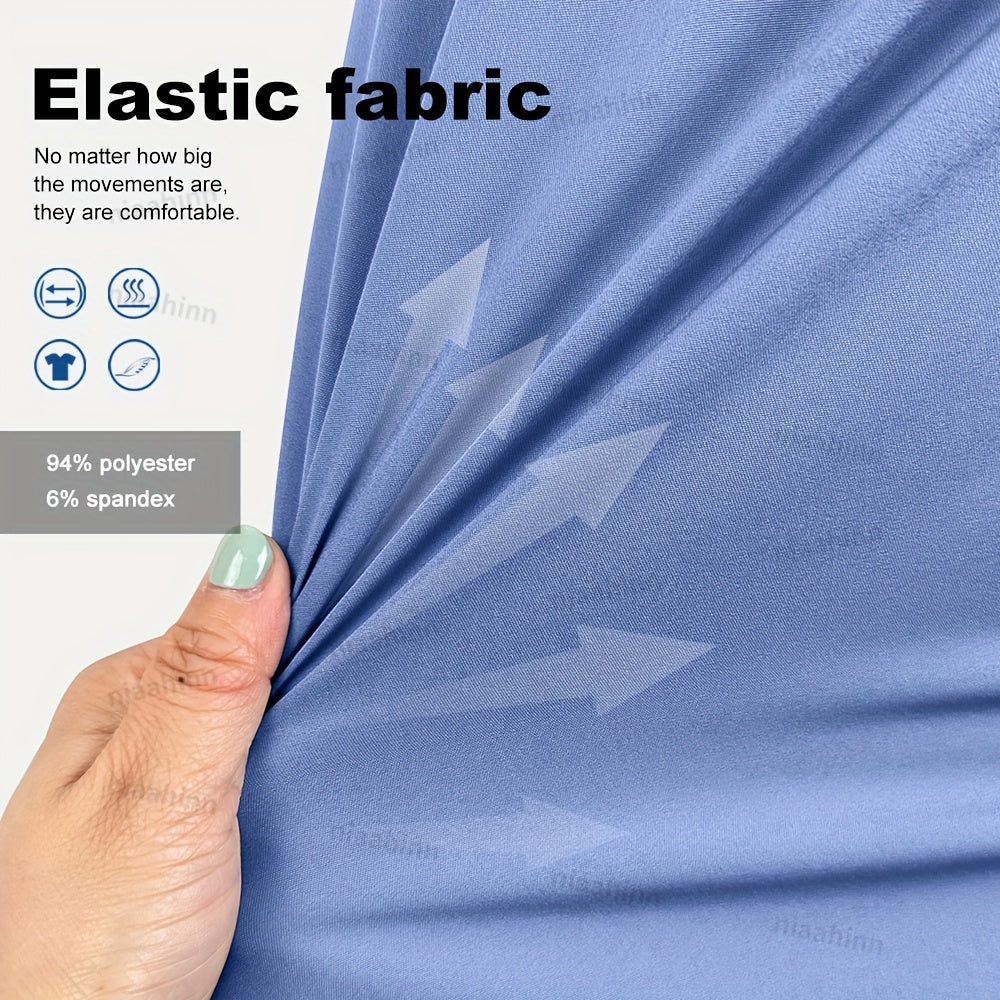 Women's Polyester Scrubs Fitted Nurse Uniform with Patch Pocket for Medical, Spa, Veterinary