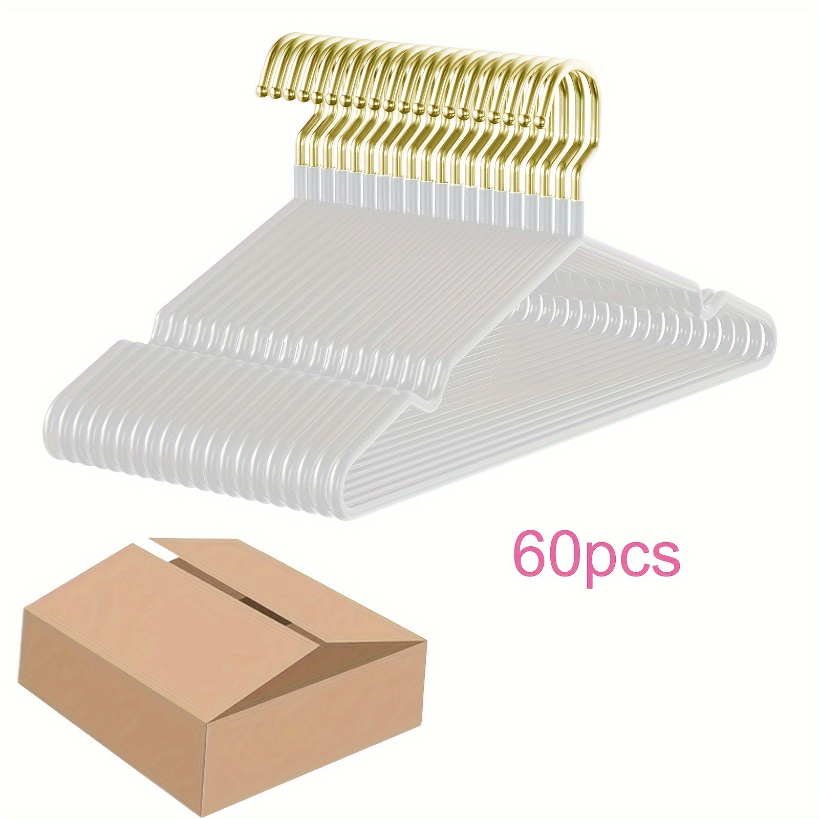 Pack of 10/20/60 Heavy Duty Metal Clothes Hangers with Non-Slip Rubber Coating Space-Saving Sturdy for Shirts Skirts Coats