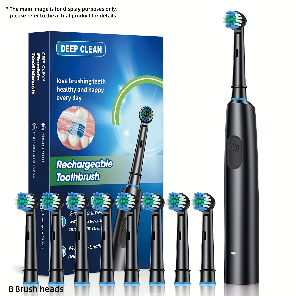 Rechargeable Electric Toothbrush with 3 Color Options, 5 Speed Modes, USB Charging, Tartar and Stain Removal