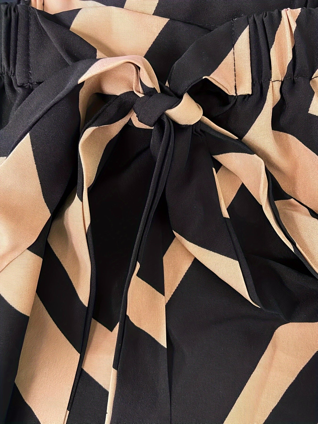 Women's Geo Print Tie Waist A-Line Skirt for Spring Summer Casual