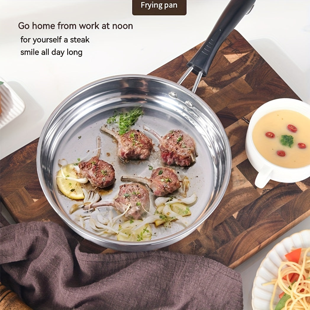 Three-Piece Stainless Steel Cookware Set Soup Pot Milk Pot Fryer Kitchen Use