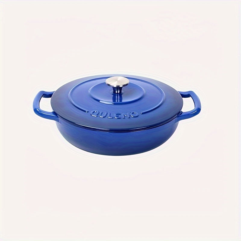 111oz Enameled Cast Iron Saucepan with Lid Non-Stick Induction Gas Cooktop