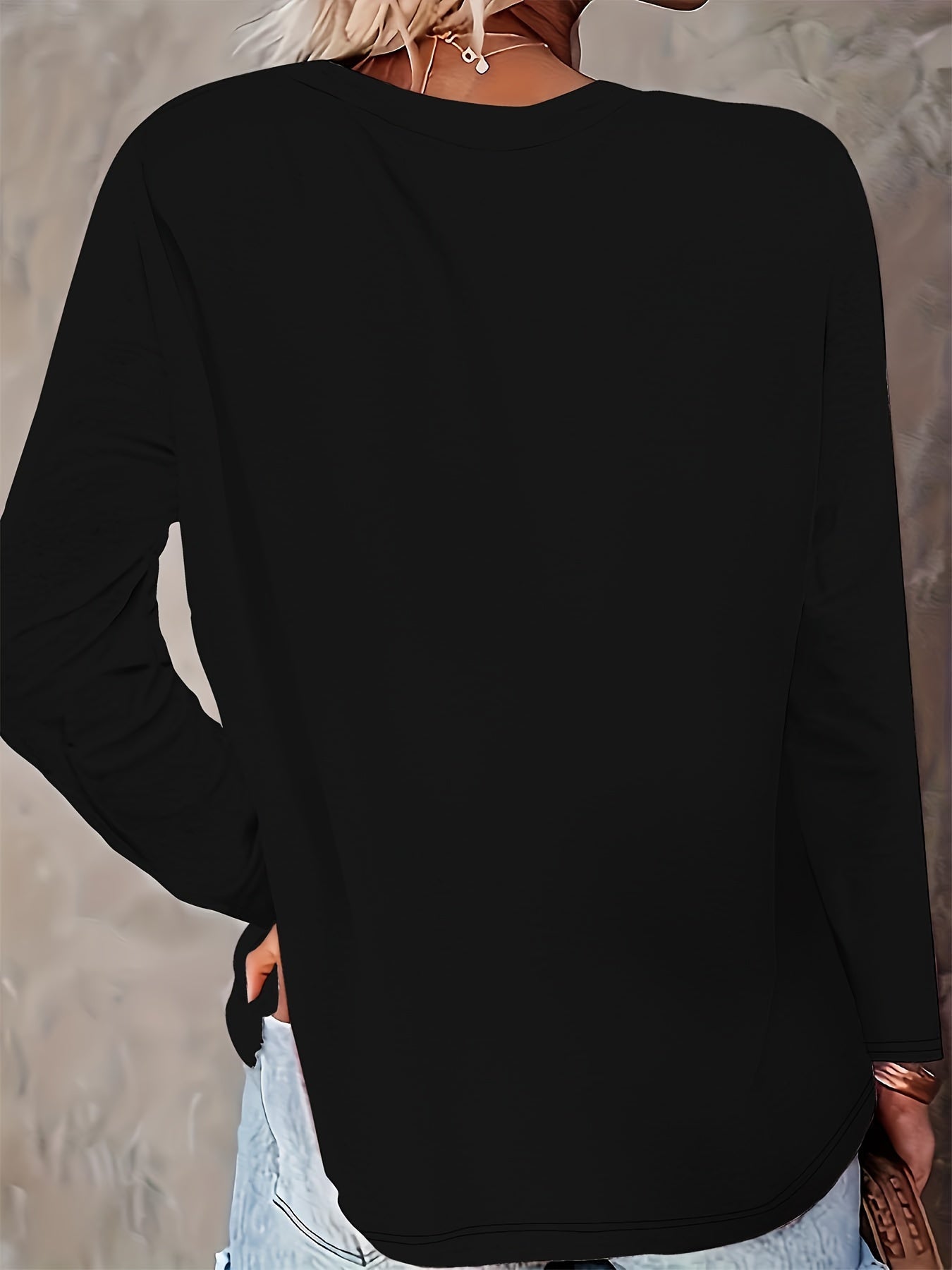 Women's Long Sleeve T-Shirt Easy-Care Floral Fox Print Spring Fall Top