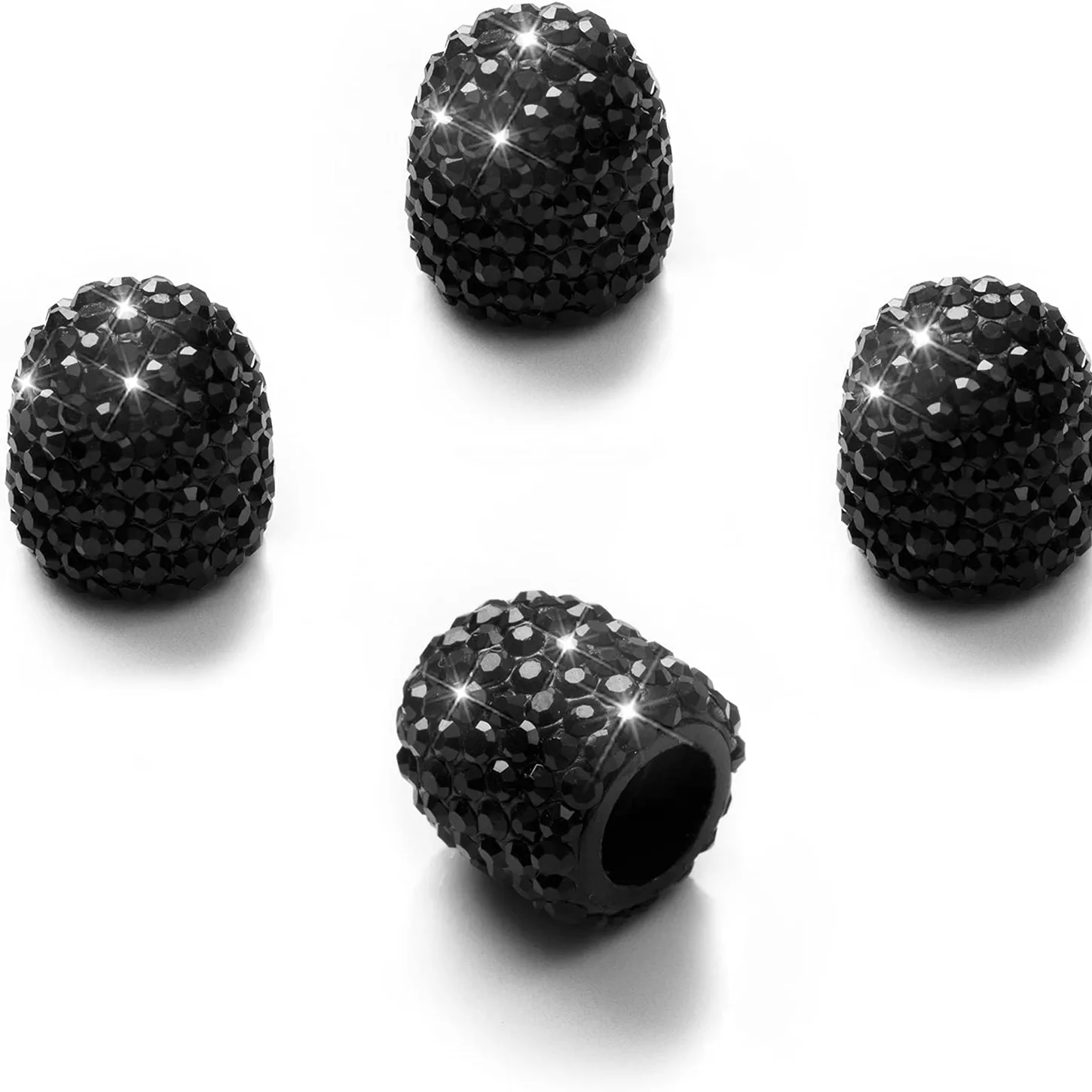 Universal Rhinestone Tire Valve Stem Caps for Cars Bikes Trucks 4 Pack