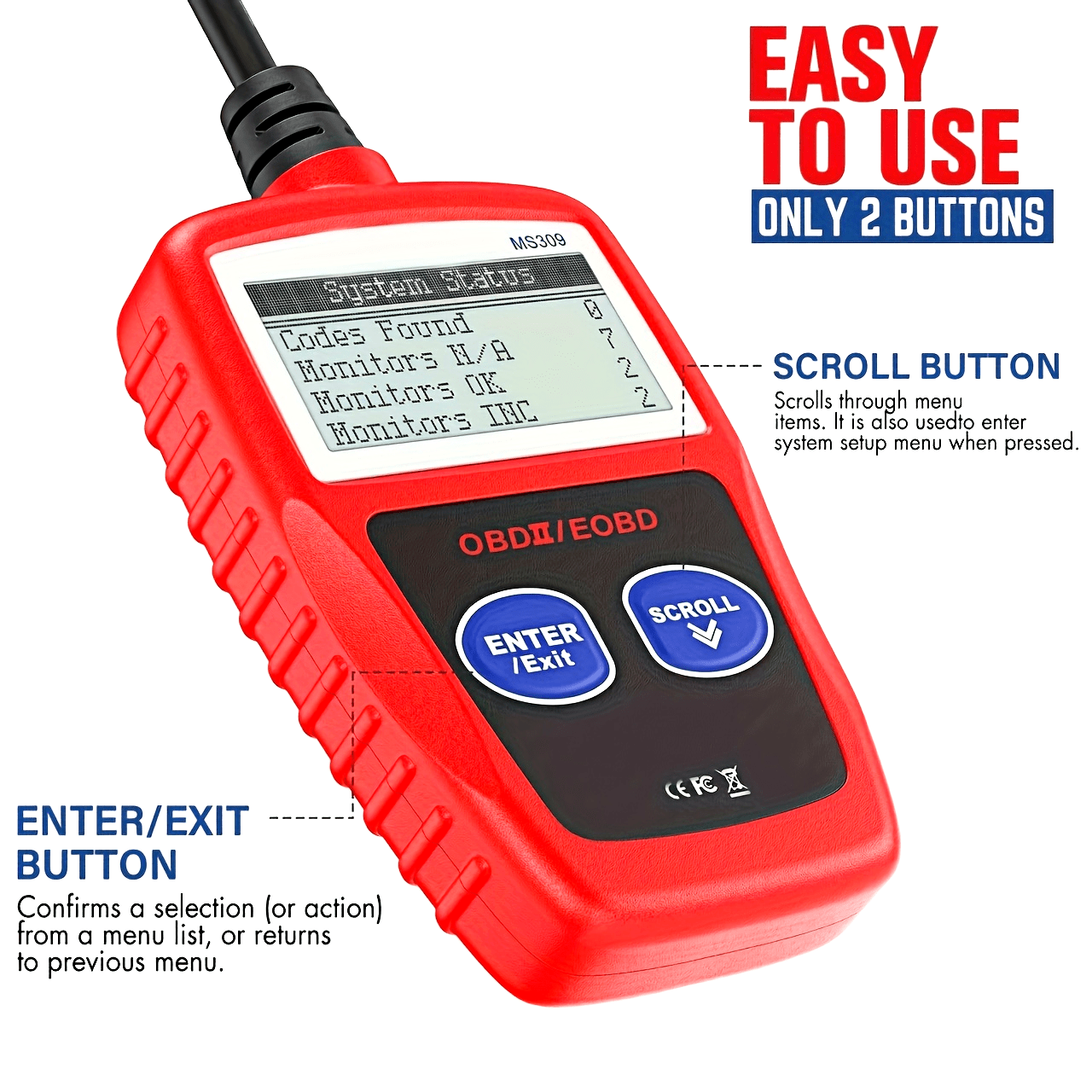 Диагностический инструмент для автомобилей OBD2 OBDII, считыватель кодов ошибок, сканер