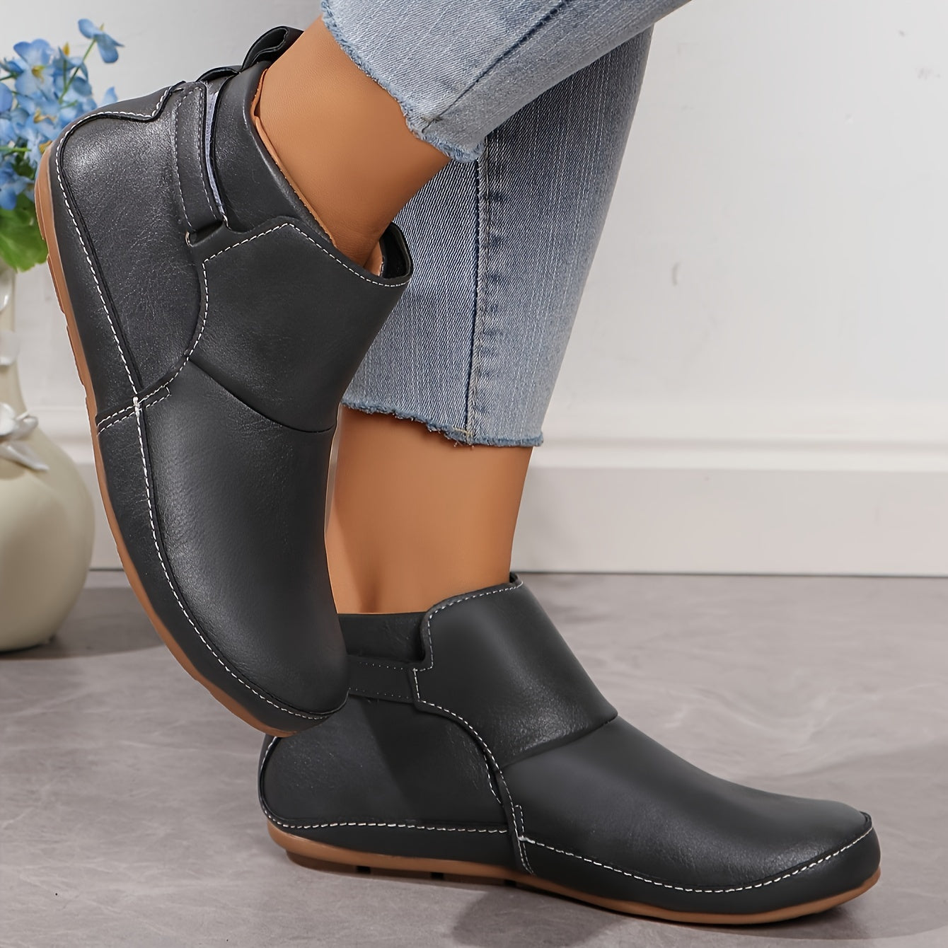 Women's Solid Color Casual Boots with Soft Sole and Platform