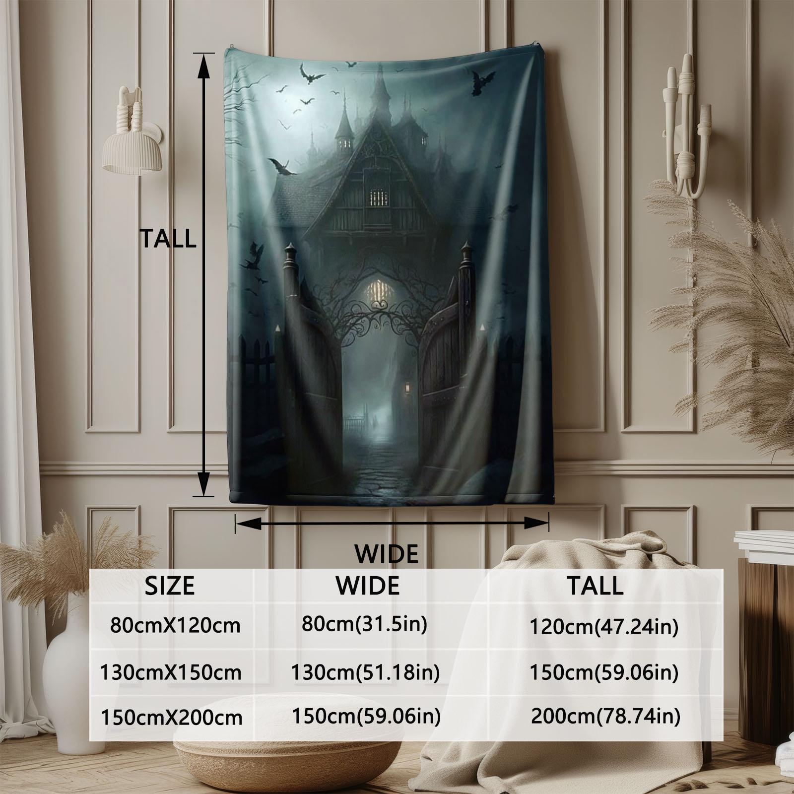 Electric Gothic Flannel Throw Blanket with Bold Print, Soft, Machine Washable