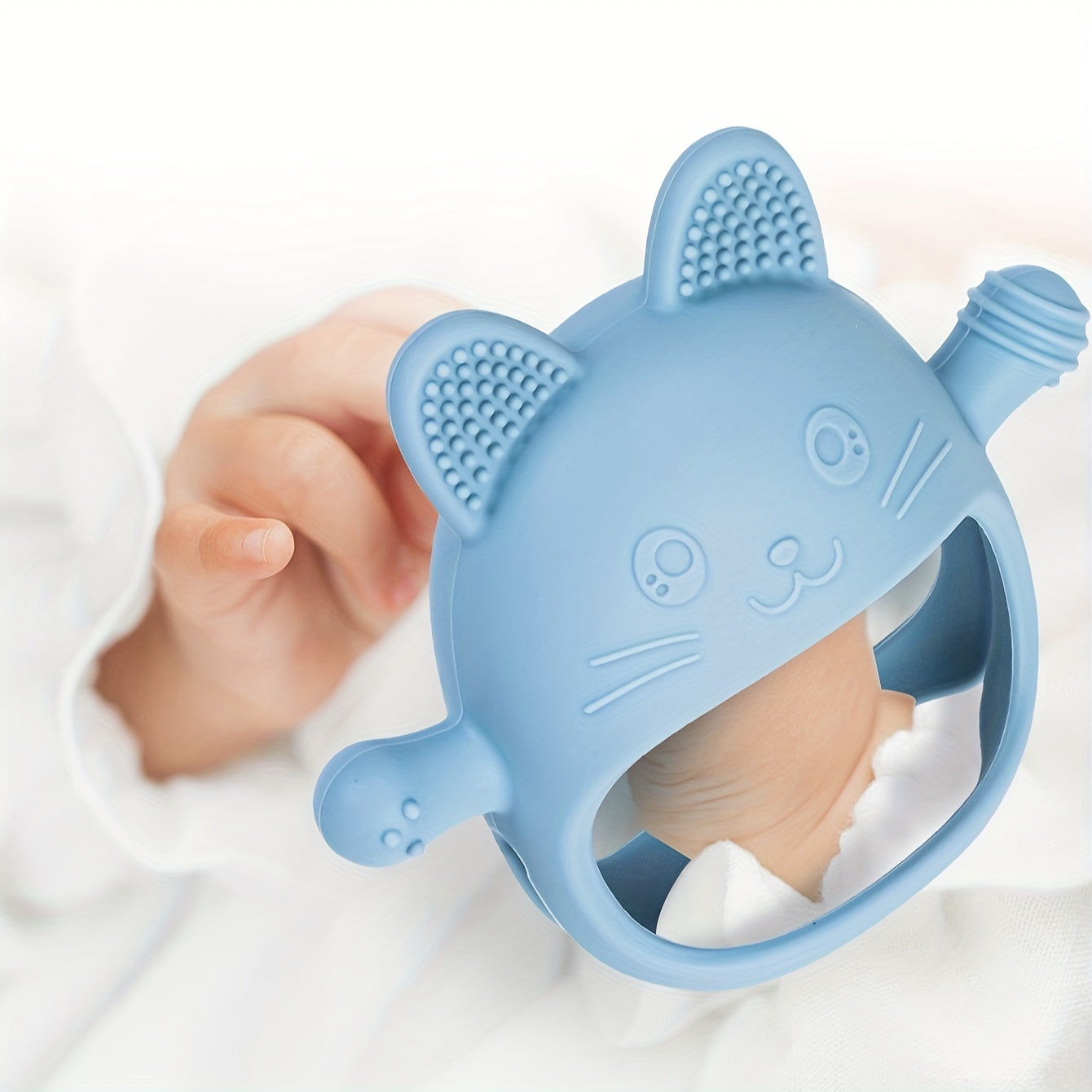 Chiroyli Silikon quyon tishlagich qoʻllari bolalar uchun, toksik emas, yumshoq chaynash o'yinchoqi