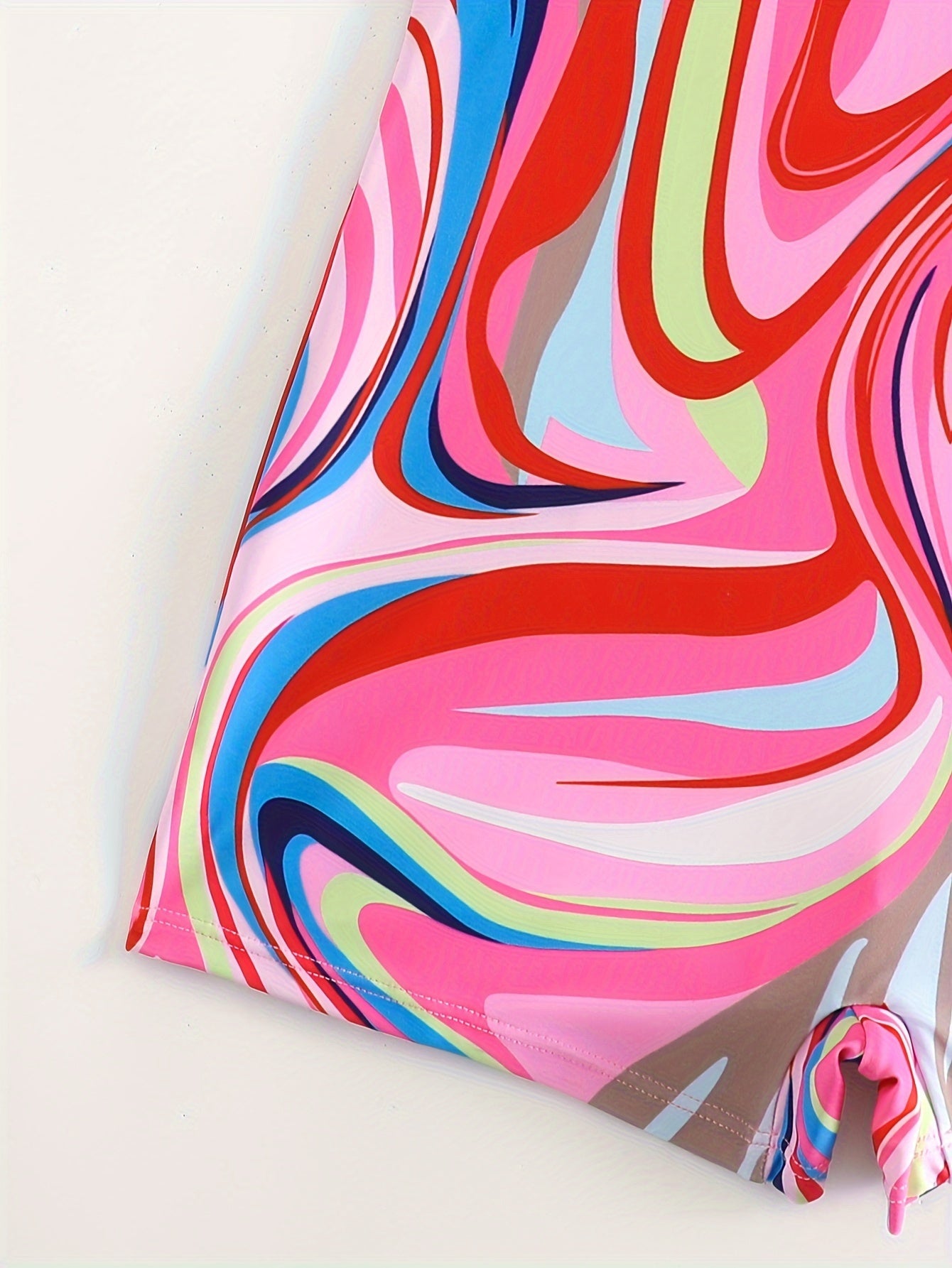 Women's Slimming One-Piece Swimsuit Tummy Control Geometric Print Athletic Style