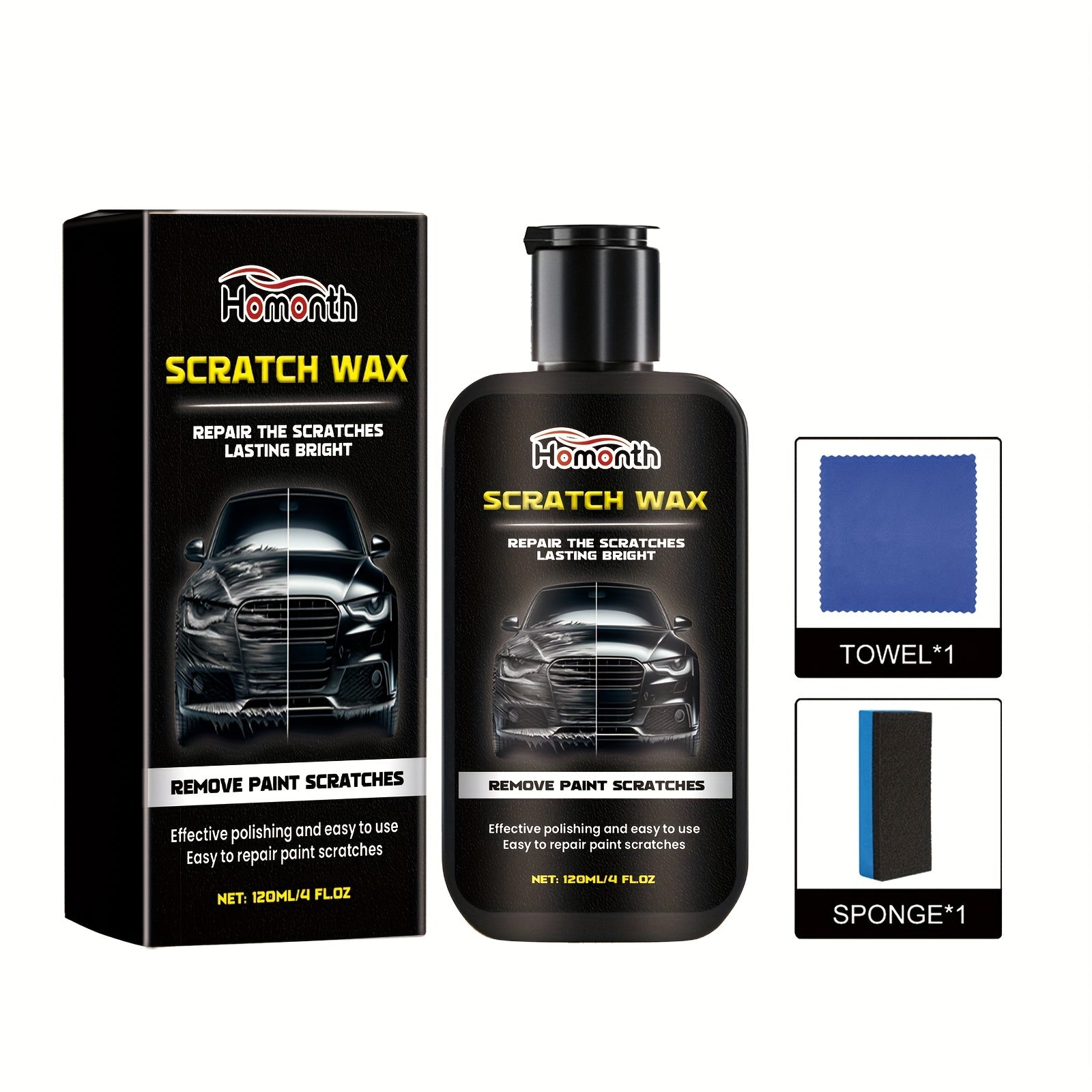 Scratch Repair Wax for Cars and Metal Surfaces, Auto Body Scratch Remover
