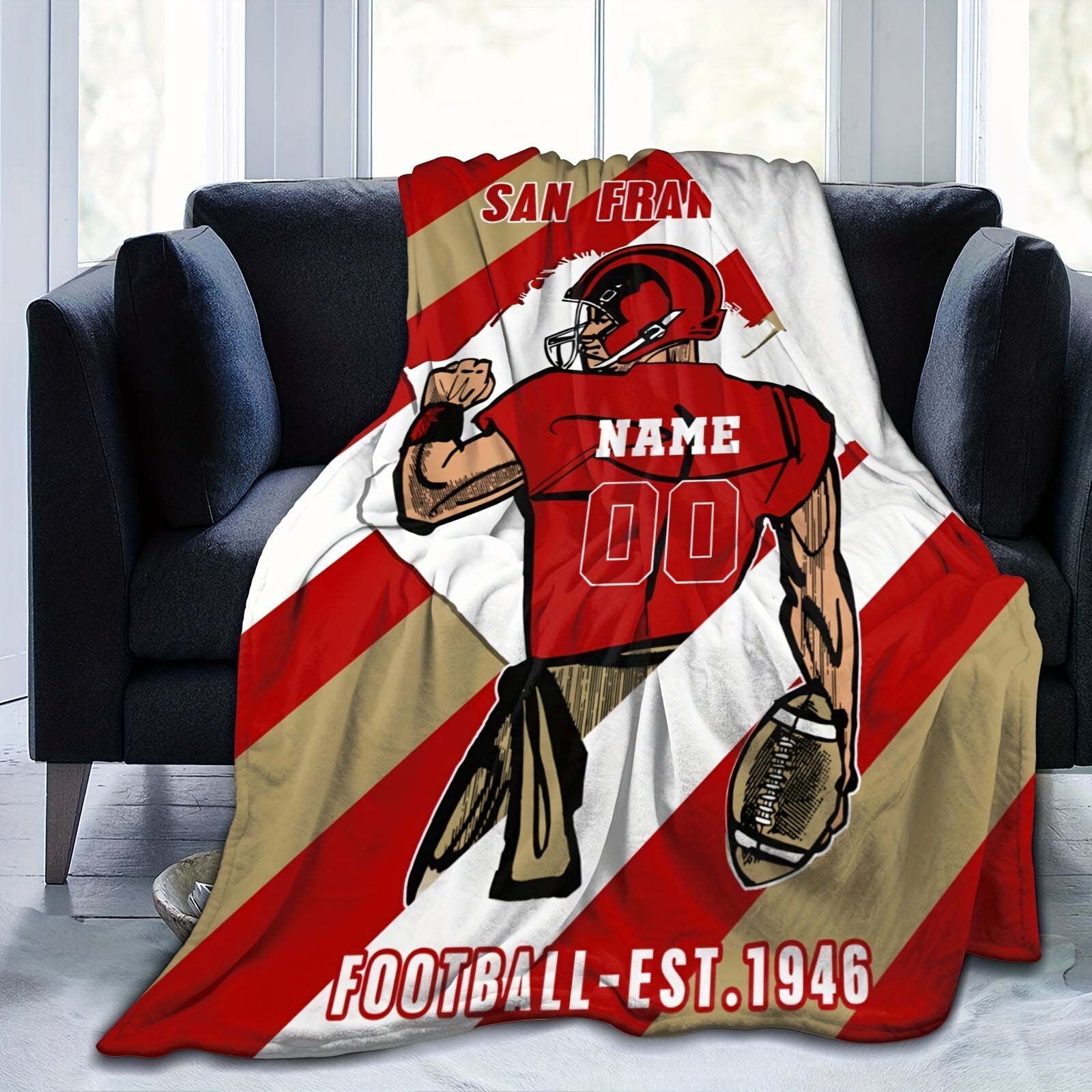 Personalized San Francisco Throw Blanket with Custom Name for Home Decor and Gifts