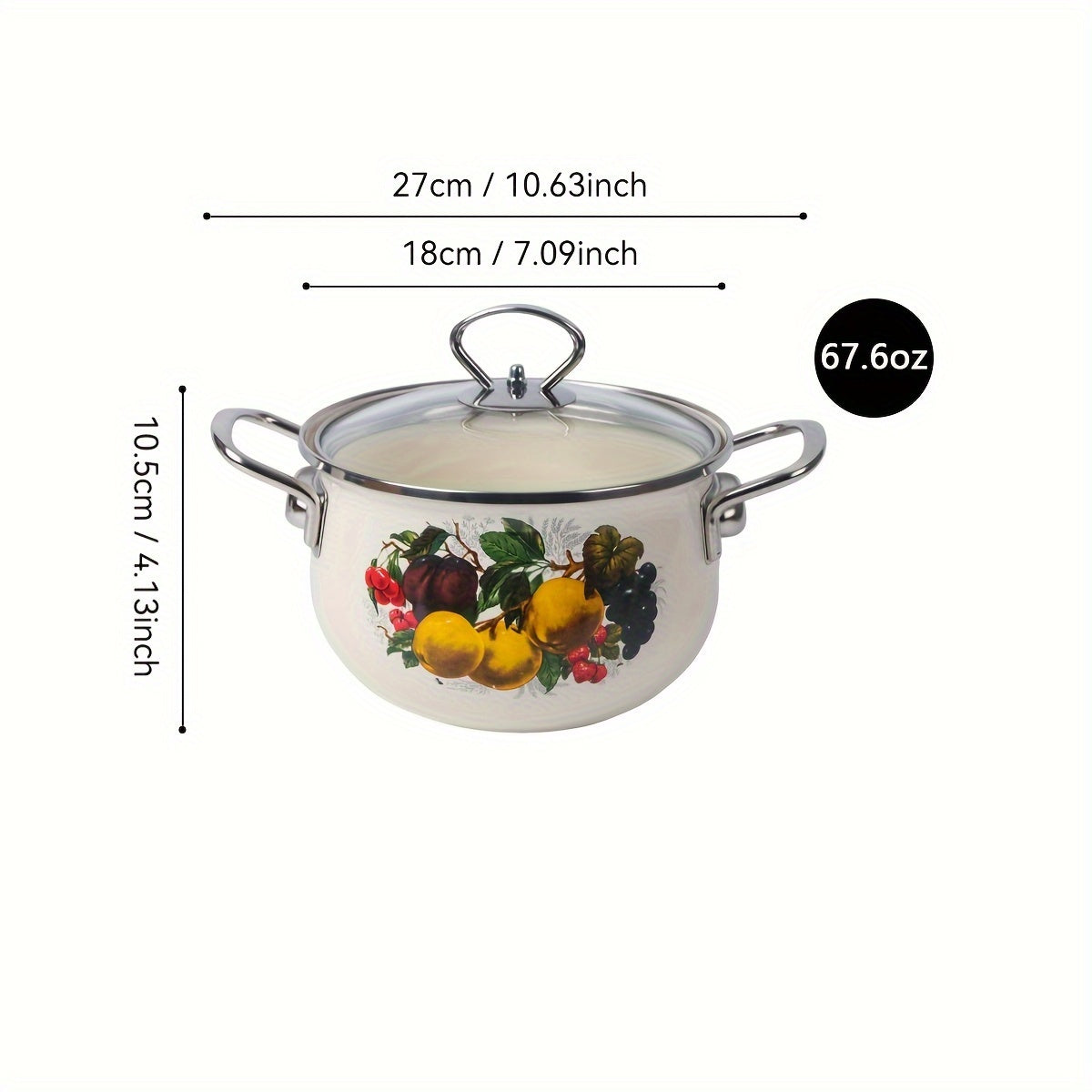 Large Capacity Enamel Stockpot Non-Stick Soup Stew Braising Pot for Home and Restaurant