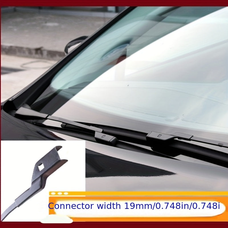 Universal Silicone Windshield Wiper Blades 19mm Connector 14-28 Inch Quick-Release
