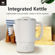 Compact Stainless Steel Travel Electric Kettle with Auto-Adjustable Temp