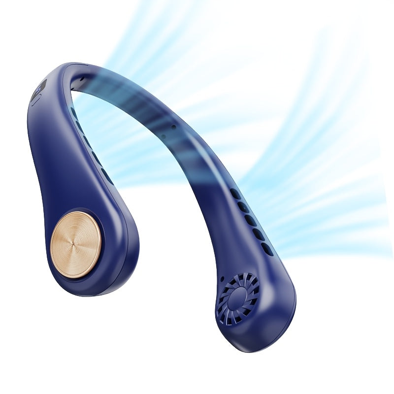 Ventilador portátil de cuello con ángulo ajustable y 5 velocidades, ventilador personal recargable por USB para uso en interiores y exteriores