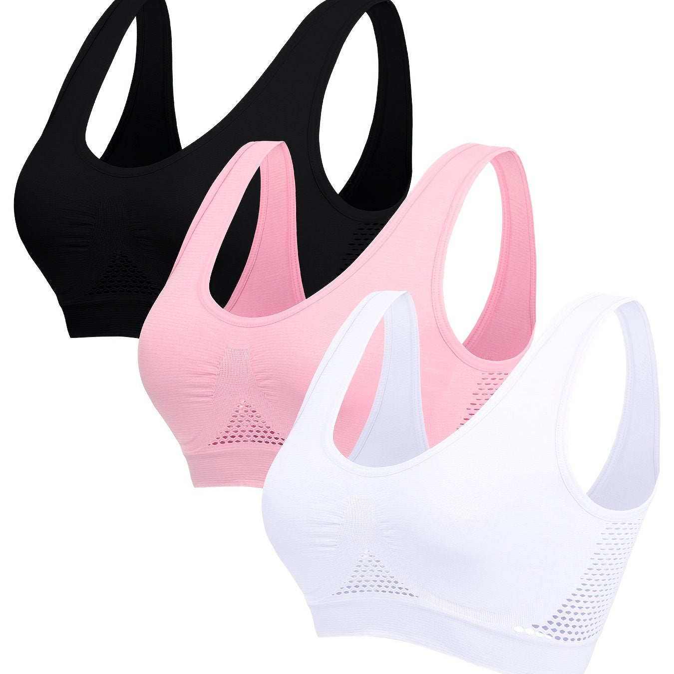 Women's Sports Bras for Running and Yoga Breathable Wire-Free Hollow-Out Design