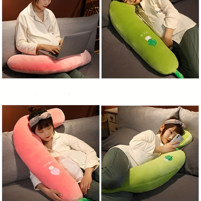 Maternity Pillow Soft Polyester Fiber Adjustable J-Shape Full Body Support