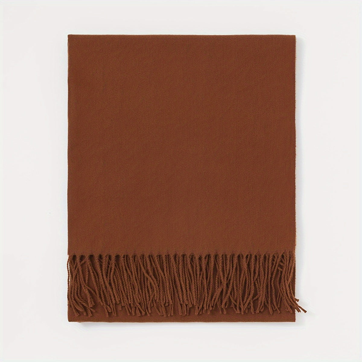 Women's Solid Color Scarf with Tassels Polyester Shawl for Casual Wear in Maroon Blue