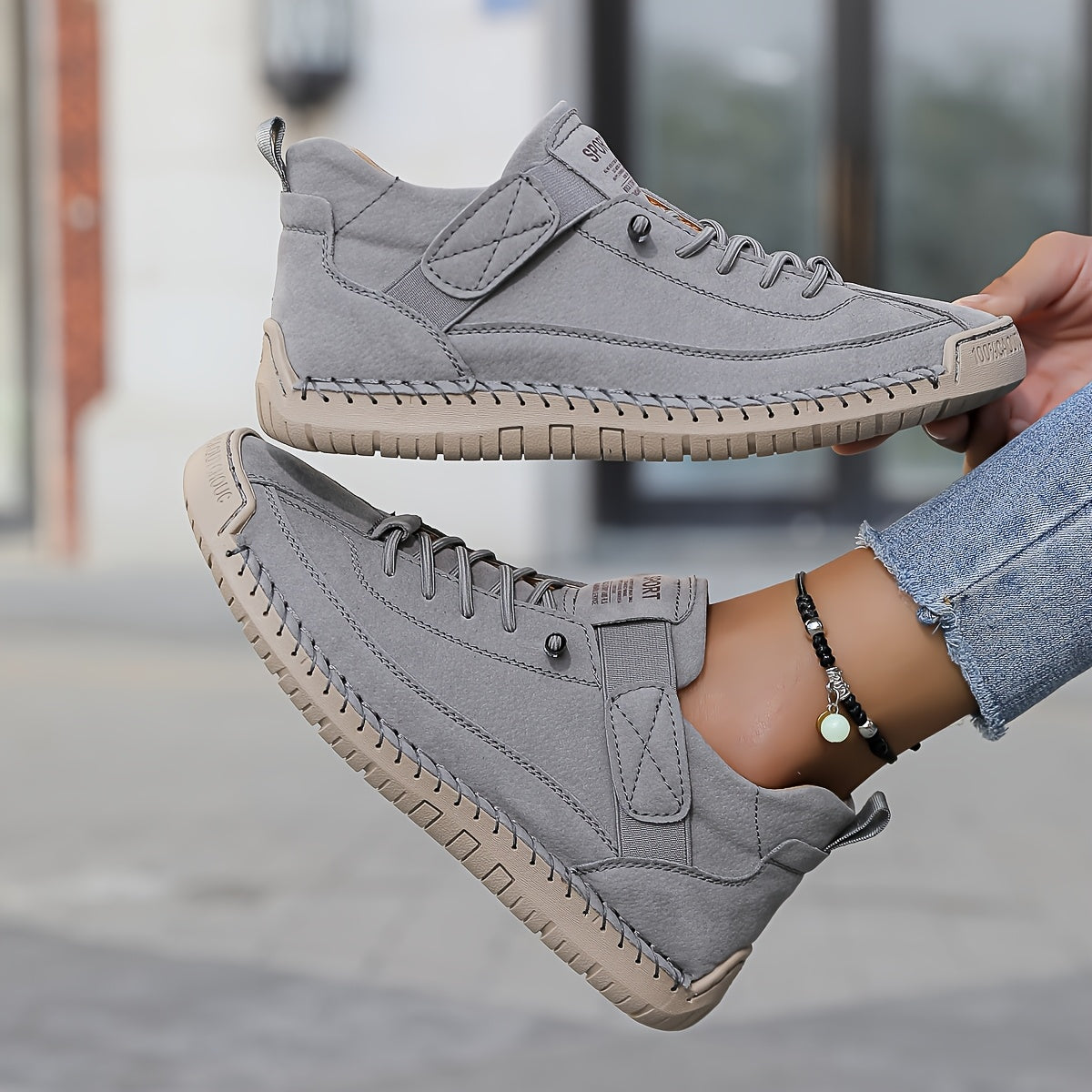 Ayollar uchun nafas oladigan tizzali sport poyafzali, yostiqlangan ichki qismi, sirpanmaydigan va bardoshli