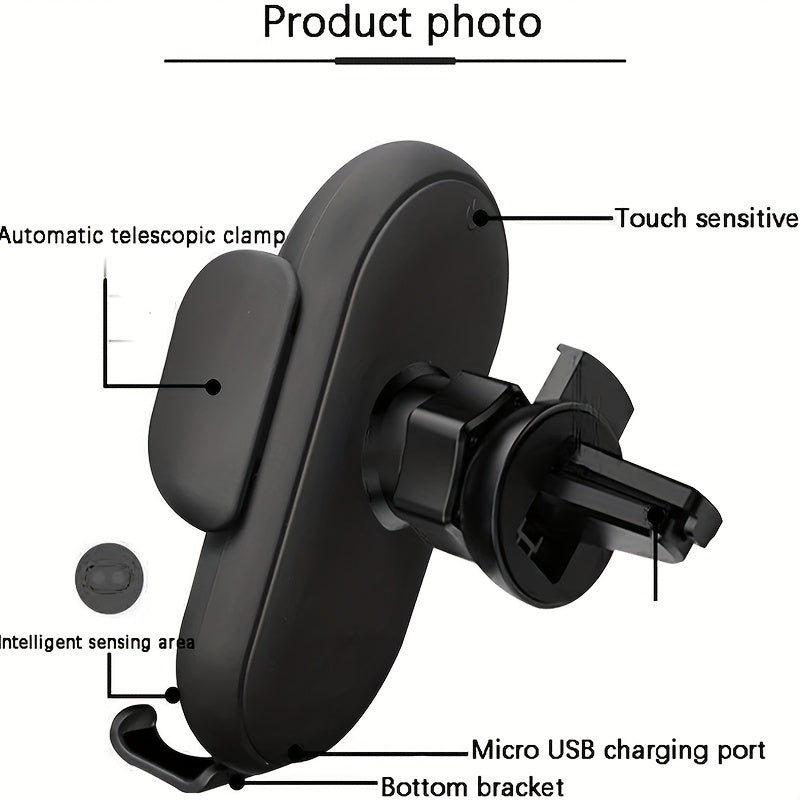 Wireless Car Charger Stand Auto Clamping Magnetic Infrared Qi Mount