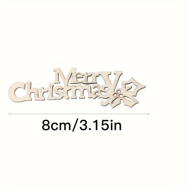 10 DIY Unfinished Wooden Christmas Ornaments 8cm for Painting and Crafting