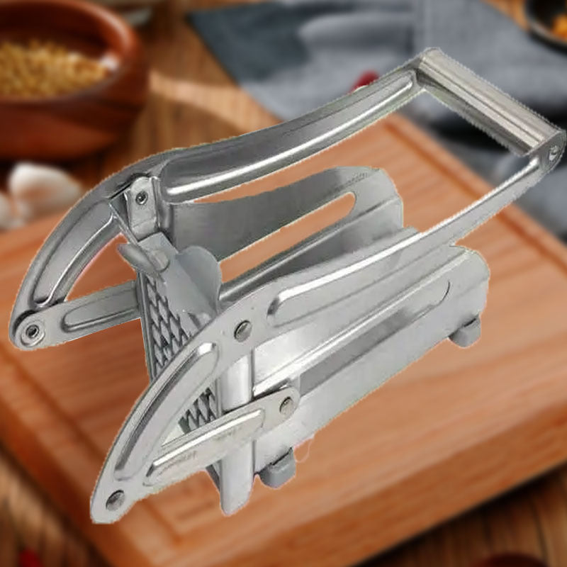 Stainless Steel French Fry Cutter Manual Potato Slicer with Interchangeable Blades