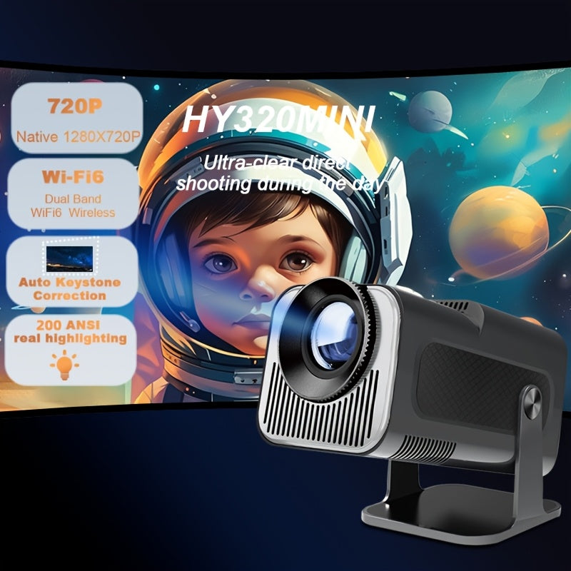 Portativ 720P WiFi proyektor 4K qo'llab-quvvatlash bilan, 200 Lumen