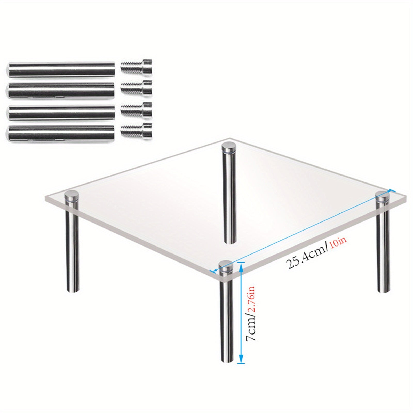 Прозрачная подставка для фигурок для кухни, гостиной, столовой и вечеринок - набор из 4 многослойных акриловых подставок для торта