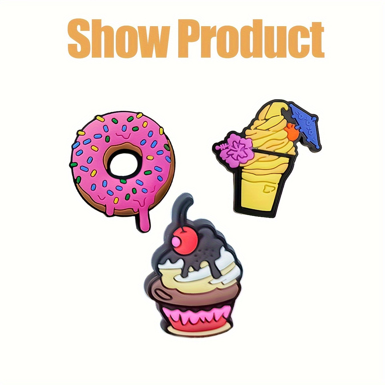 Unisex Silicone Food Shoe Charms for Sandals and Bracelets Set of 20