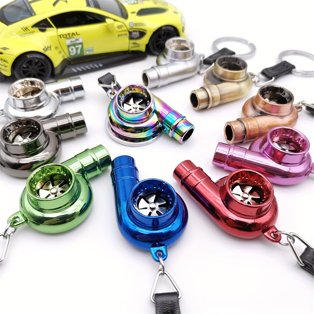 Rotating Turbine Keychain with Whistle for Car Enthusiasts and Gifts