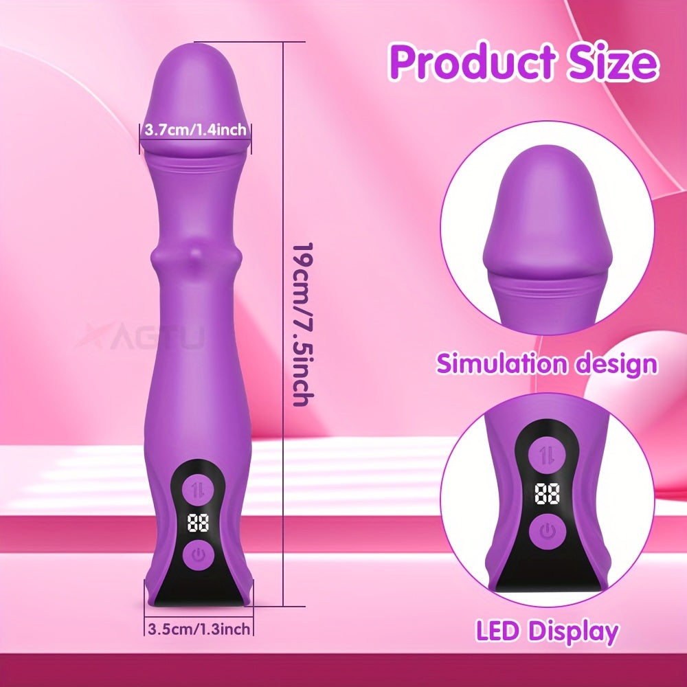 Women Silicone G-Spot Clitoral Vibrator With Thrusting Vibrating Modes