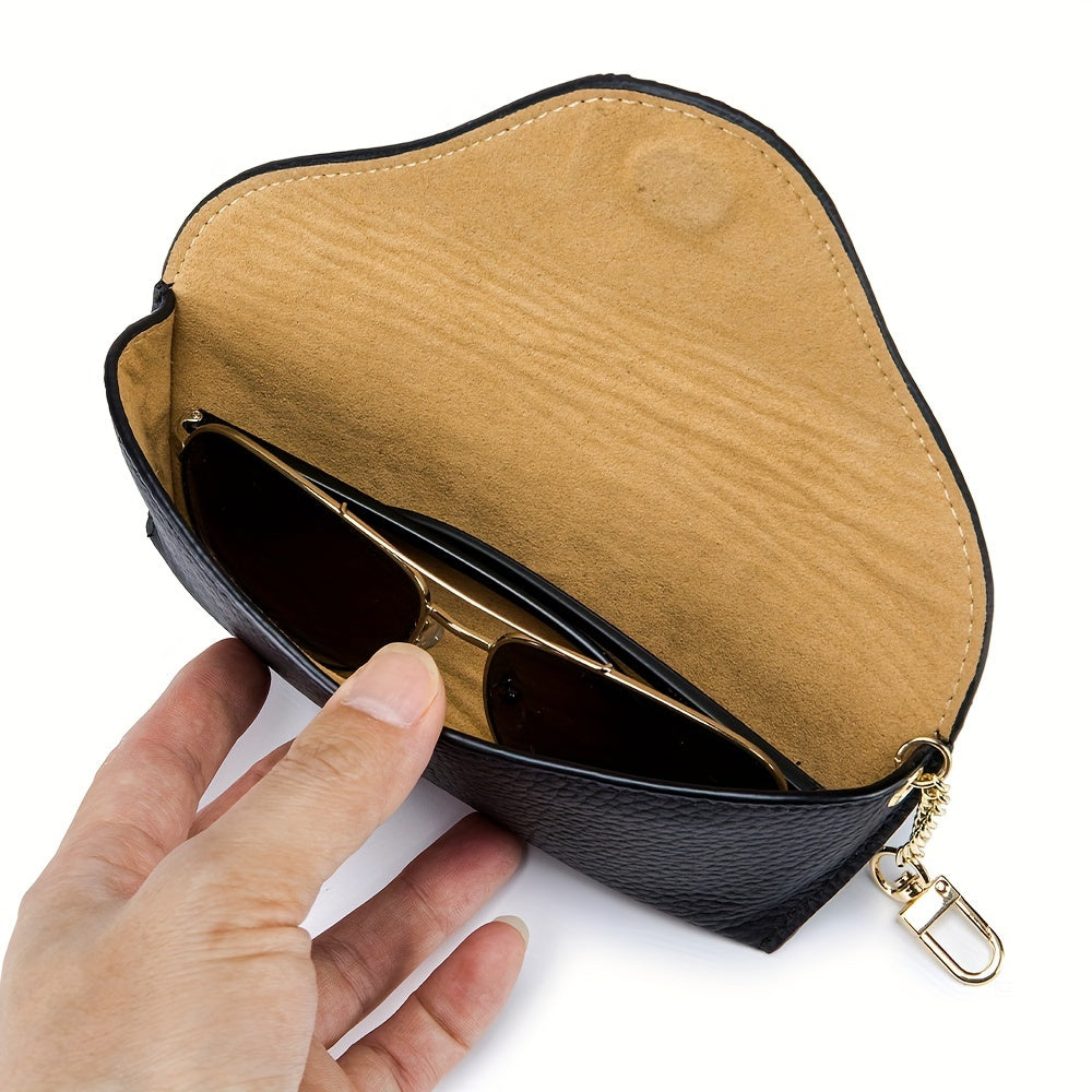 Genuine Leather Eyeglasses Case Holder with Magnetic Closure for Sunglasses and Reading Glasses