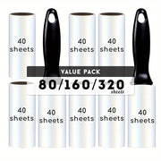 Pet Hair Remover Lint Roller with 320 Sheets Refillable Sticky Sheets for Clothes Furniture Carpet