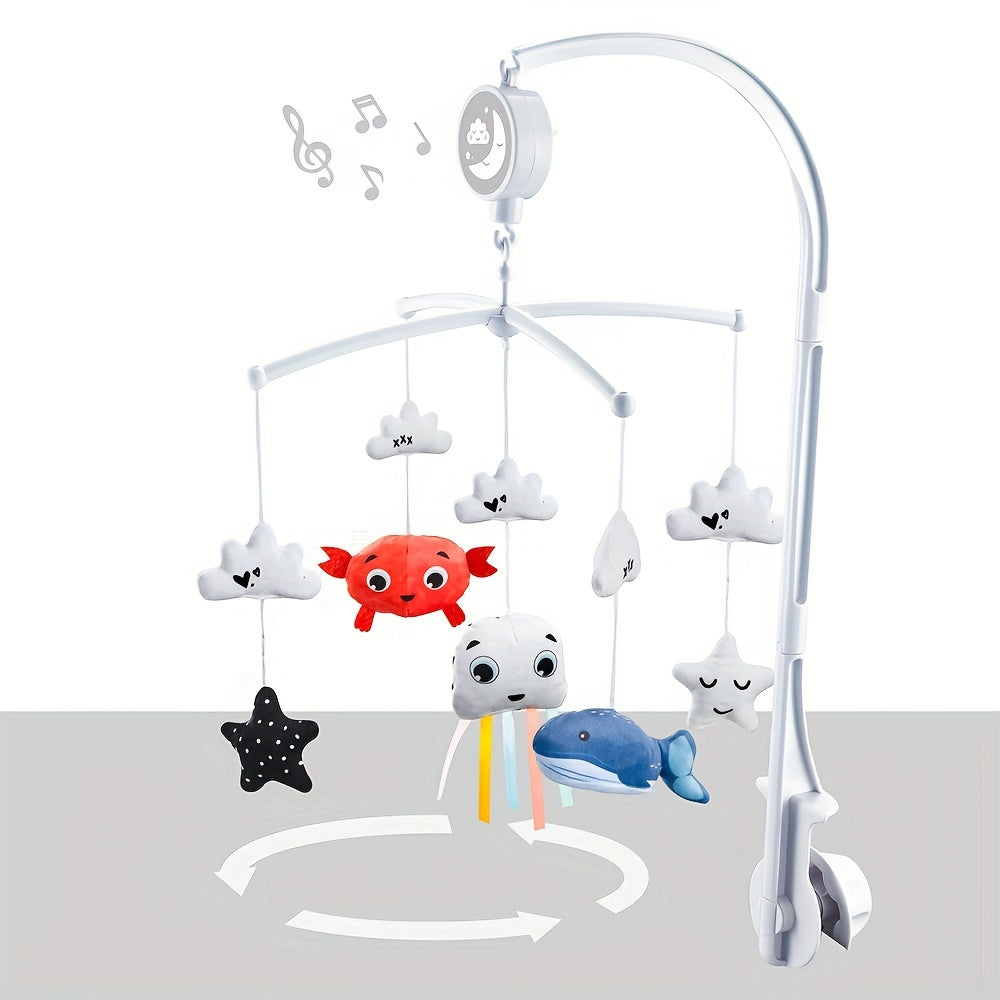 Baby Musical Crib Bells with Manual, Cartoon Bedtop Toys for Babies